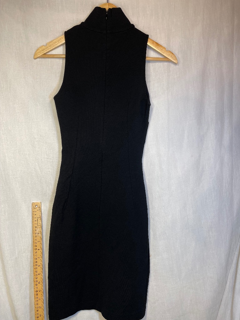 Dolce & Gabbana Black Sleeveless Turtleneck Sheath Dress